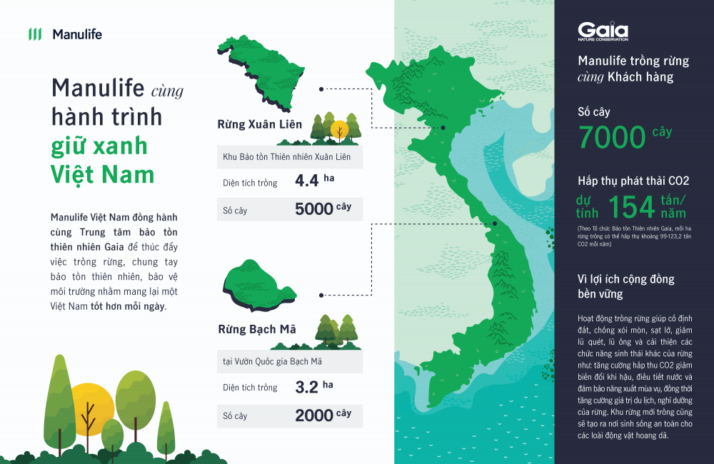 Manulife Việt Nam cùng khách hàng trồng rừng, hướng tới một tương lai bền vững