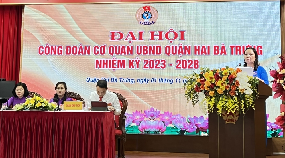 Công đoàn Cơ quan UBND quận Hai Bà Trưng tổ chức thành công Đại hội Công đoàn khóa XIX, nhiệm kỳ 2023-2028