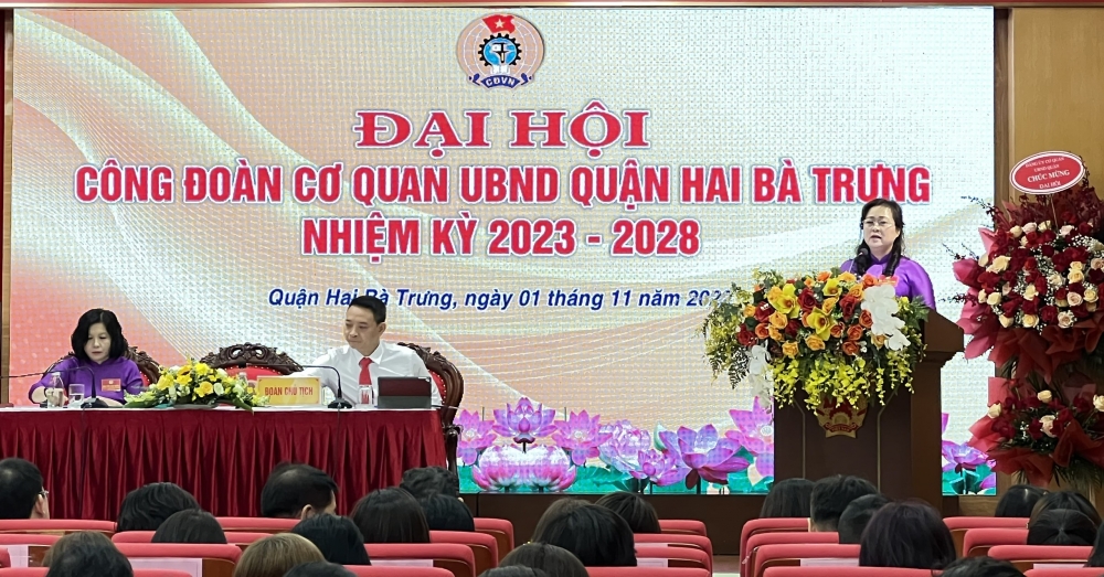 Công đoàn Cơ quan UBND quận Hai Bà Trưng tổ chức thành công Đại hội Công đoàn khóa XIX, nhiệm kỳ 2023-2028