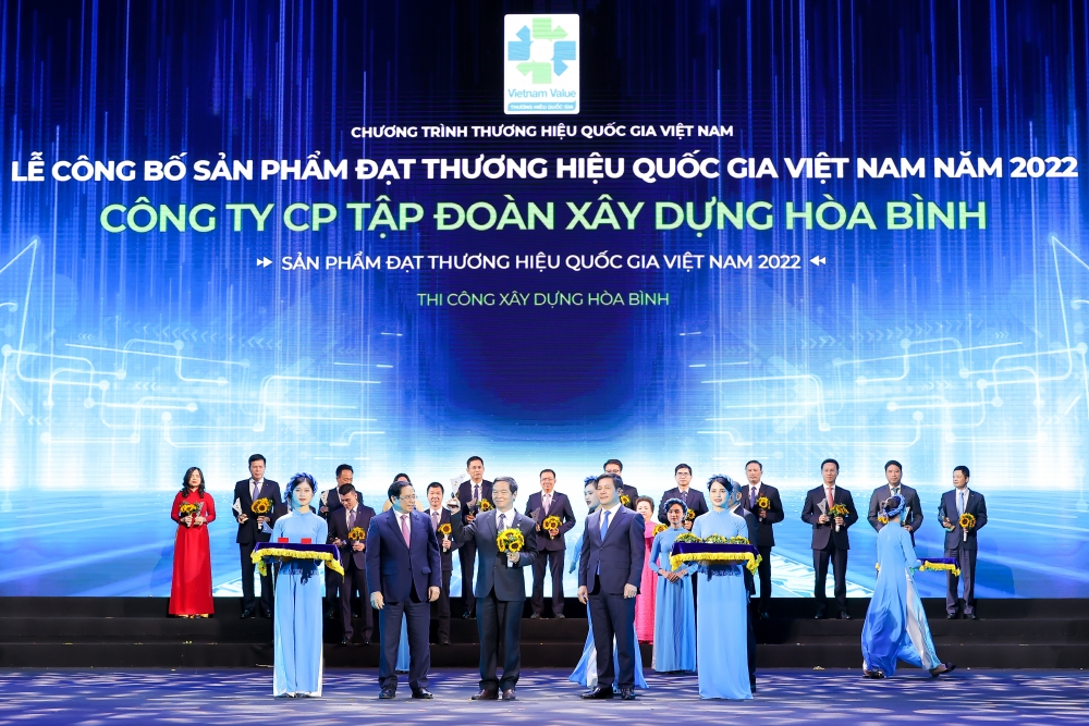 Tập đoàn Xây dựng Hòa Bình lần thứ 8 liên tiếp đạt Thương hiệu quốc gia Việt Nam