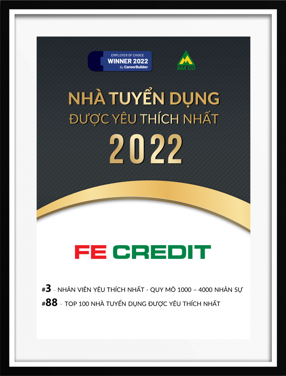 FE CREDIT lọt vào top 100 nhà tuyển dụng được yêu thích năm 2022