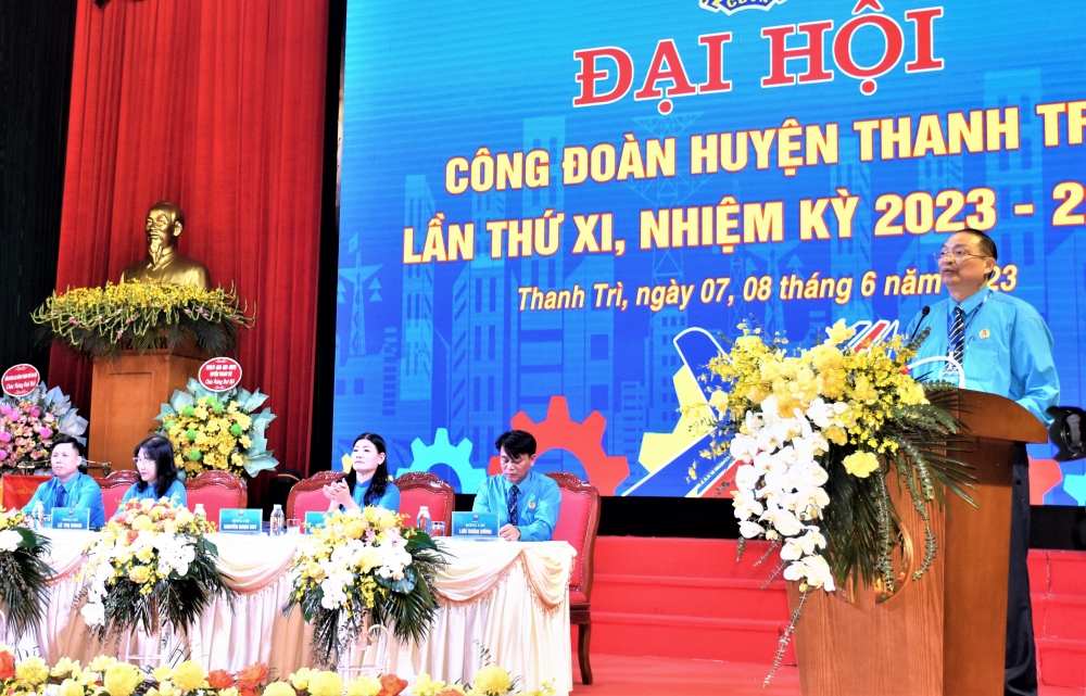 Khai mạc ngày làm việc thứ nhất Đại hội Công đoàn huyện Thanh Trì lần thứ XI