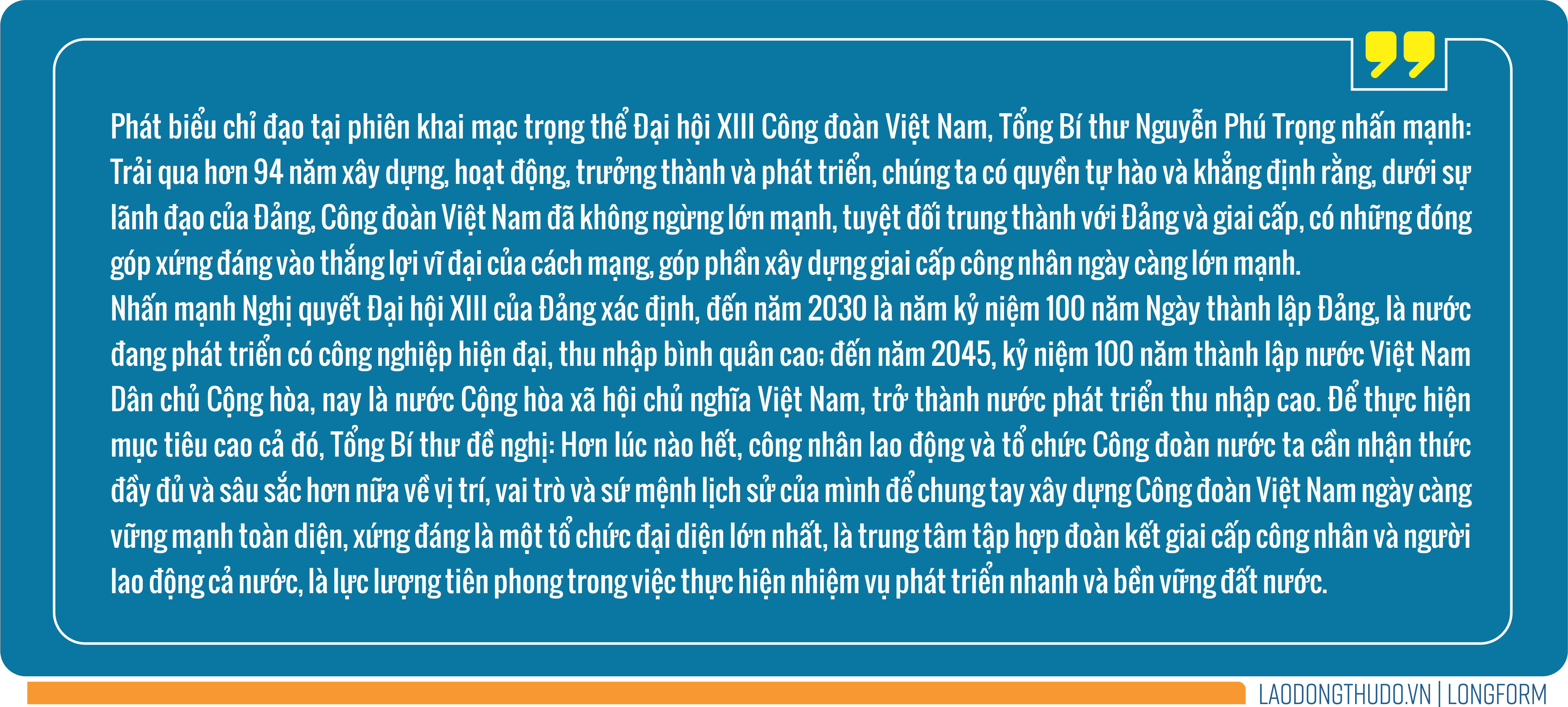 Xây dựng giai cấp công nhân, tổ chức Công đoàn lớn mạnh: Vì mục tiêu đất nước hùng cường