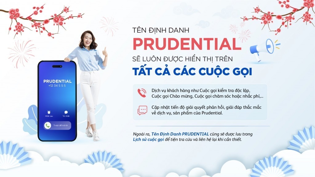 Prudential chính thức áp dụng dịch vụ tên định danh “PRUDENTIAL” trên các cuộc gọi