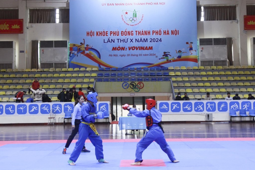 Sôi nổi, hấp dẫn với phần thi Vovinam tại Hội khỏe Phù Đổng thành phố Hà Nội