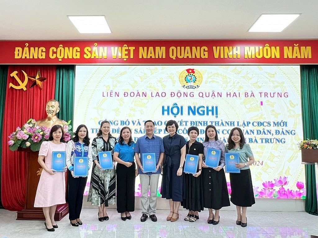 LĐLĐ quận Hai Bà Trưng: Kết nạp thêm 246 đoàn viên, thành lập 9 Công đoàn cơ sở