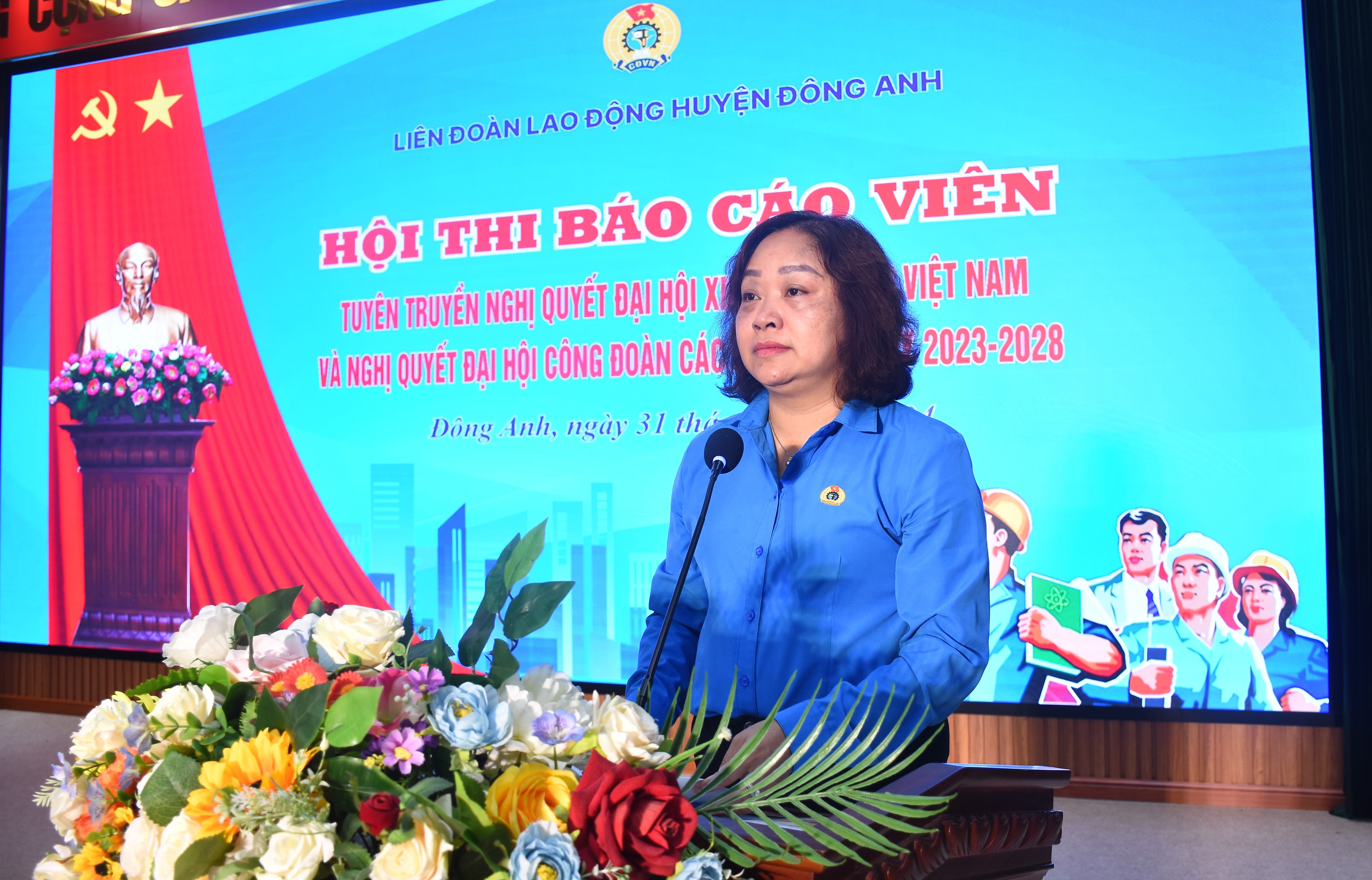 Đông Anh: Sôi nổi Hội thi báo cáo viên tìm hiểu, tuyên truyền Nghị quyết Đại hội Công đoàn các cấp