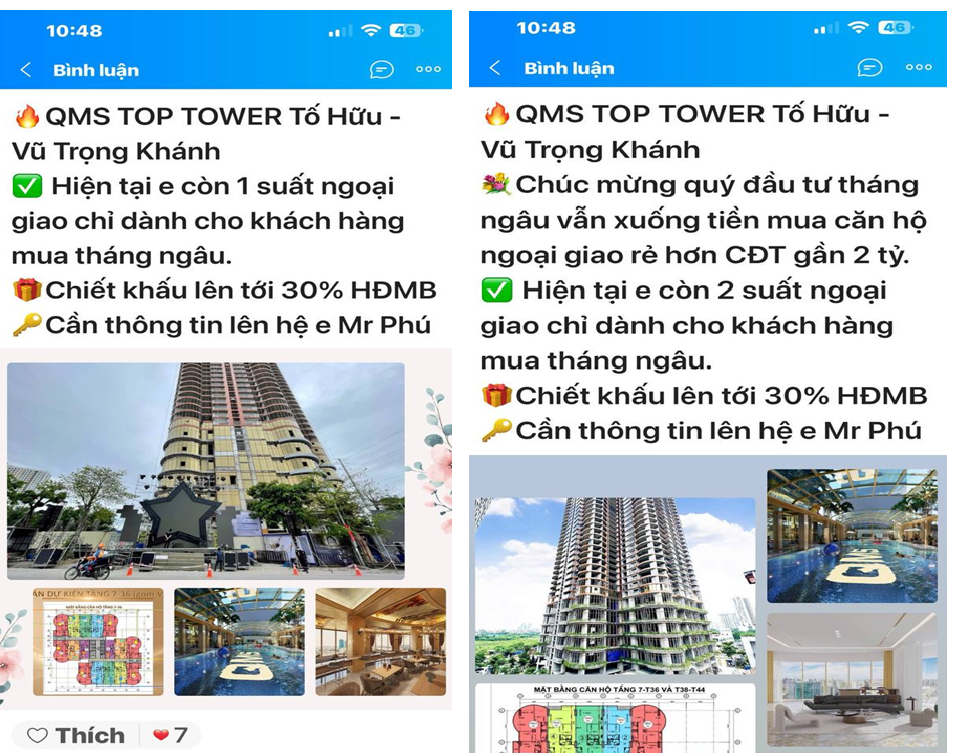 Cảnh giác trò lừa đảo khách hàng mua căn hộ QMS TOP TOWER