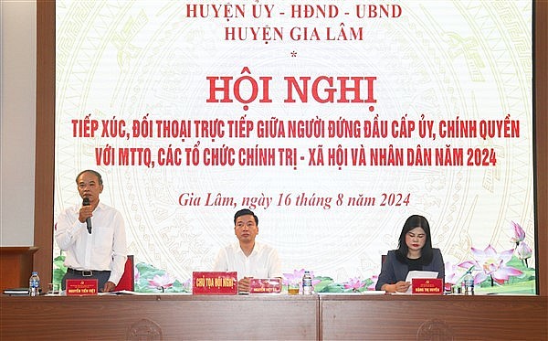 Gia Lâm: Đối thoại trực tiếp giữa người đứng đầu cấp ủy, chính quyền với người dân