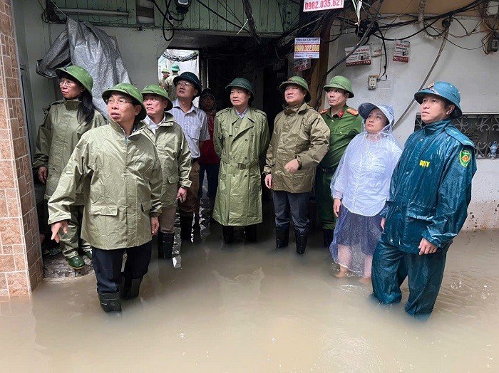 Trưởng Ban Nội chính Thành ủy Hà Nội kiểm tra công tác phòng chống bão lũ tại Nam Từ Liêm