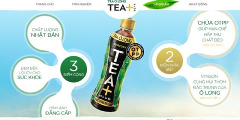 Trà Ô long TEA+ được quảng cáo là sản phẩm được sản xuất với công nghệ Nhật Bản