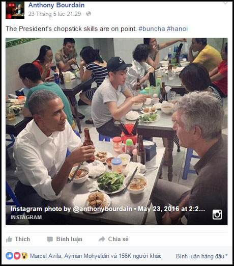 cuoc doi chim noi cua nguoi ngoi an bun cha voi tong thong obama