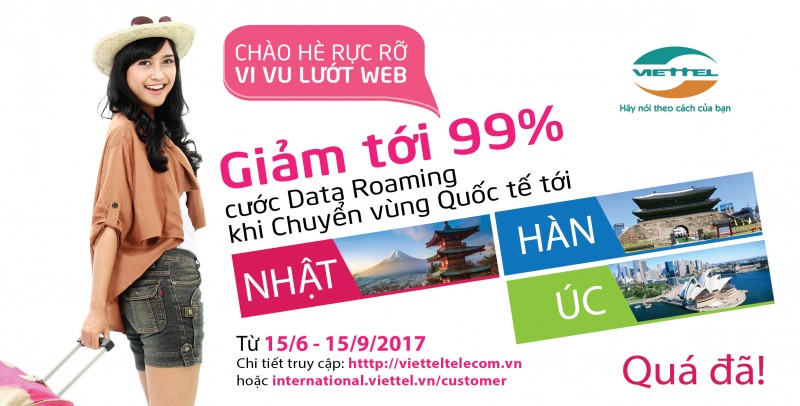 Viettel giảm tới 99% cước data roaming cho khách hàng đi Nhật, Hàn, Úc