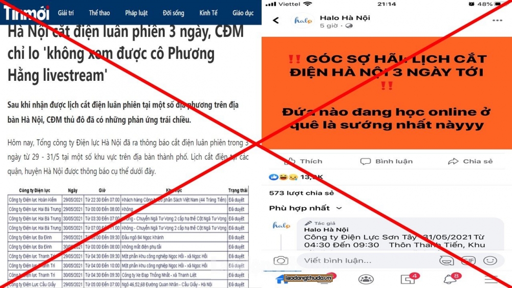 Thông tin về "cắt điện luân phiên" trên địa bàn Hà Nội là không chính xác