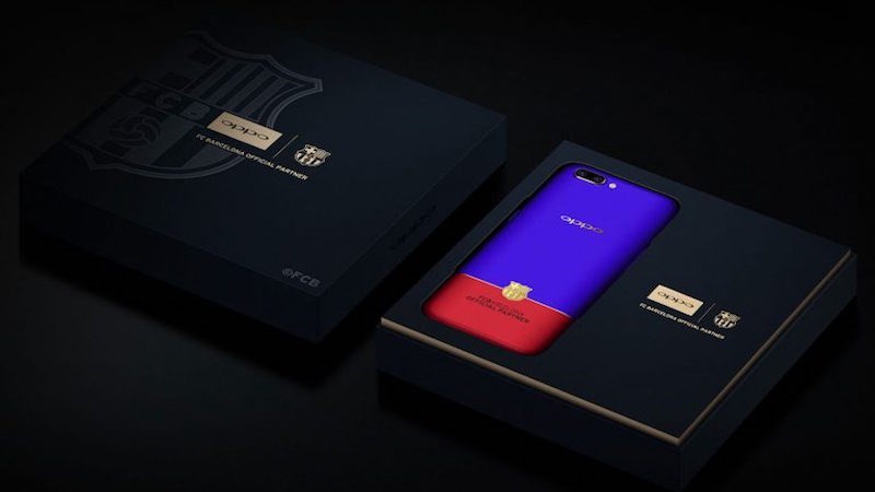 phien ban dac biet oppo r11 fc barcelona voi logo duoc ma vang 18k