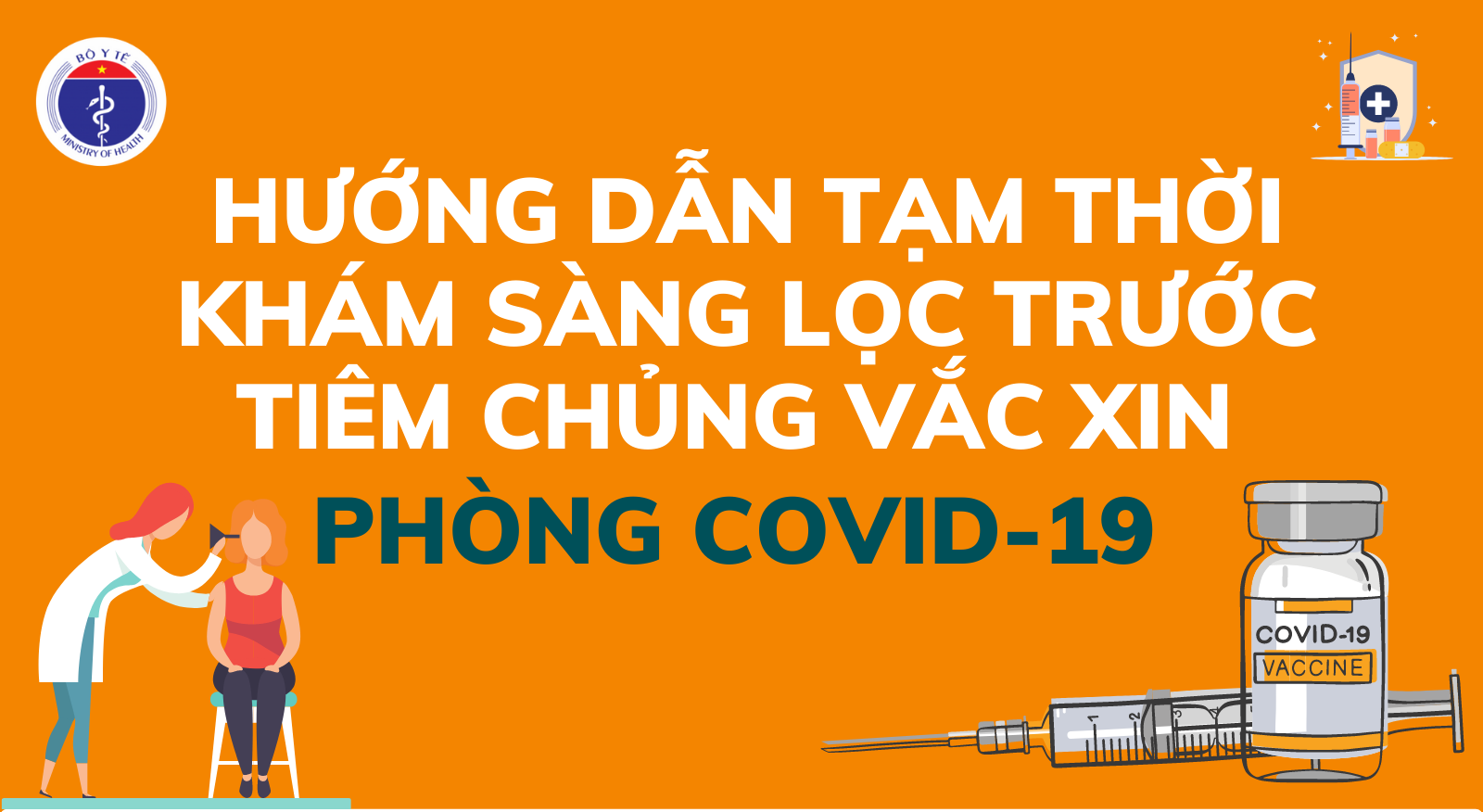 [Infographic] Hướng dẫn khám sàng lọc trước khi tiêm chủng vắc xin phòng Covid-19