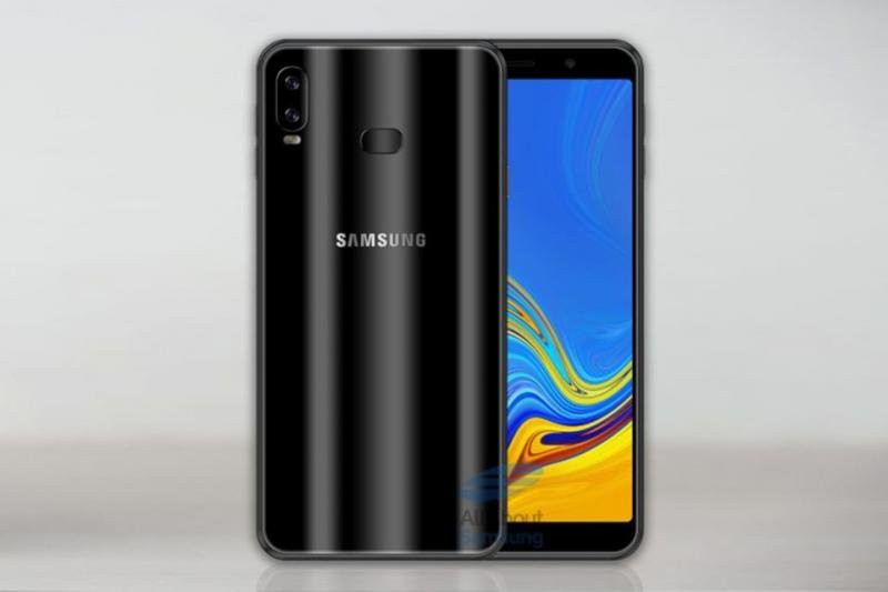 samsung anh render galaxy a6s voi man hinh vo cuc cam bien van tay sap ra mat