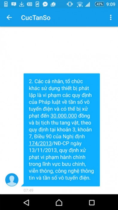 Dùng thiết bị kích sóng di động sẽ bị phạt 30 triệu đồng