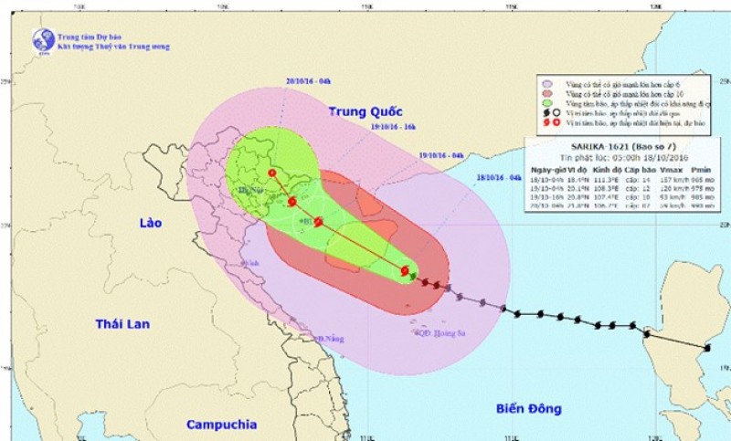 Bão số 7 giật cấp 14 tiến vào vùng ven biển Quảng Ninh-Hải Phòng