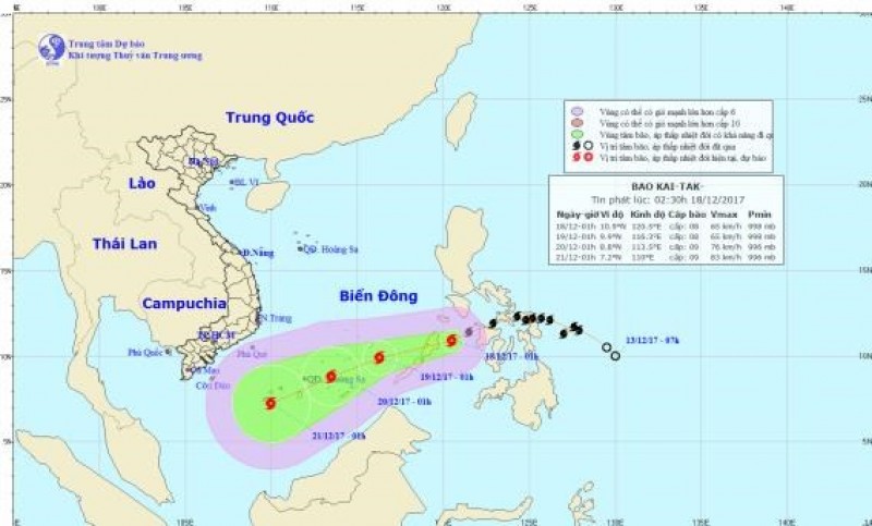 trua 1812 bao kai tak se vao bien dong bac bo ret dam dien rong