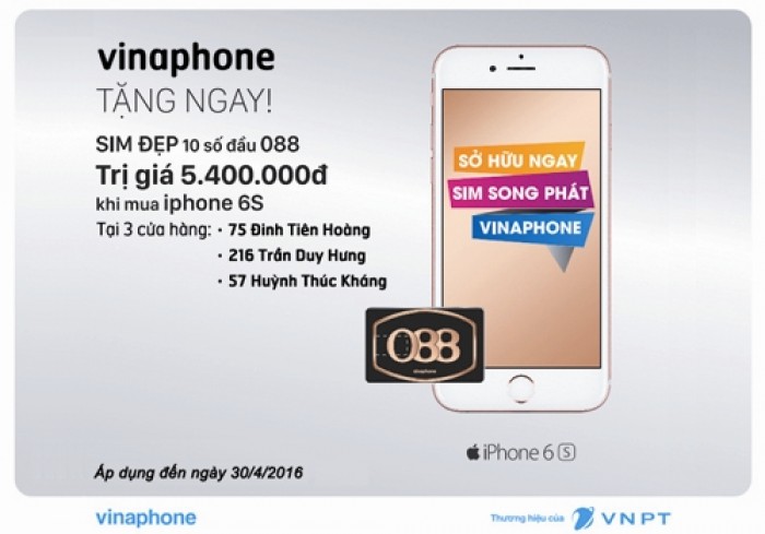 Tặng sim 088 cho khách hàng mua iPhone