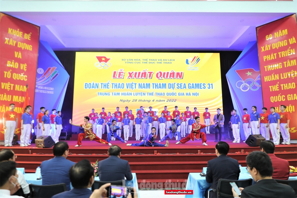 Lễ xuất quân SEA Games 31: Khát vọng cống hiến vì vinh quang và màu cờ sắc áo của Tổ quốc