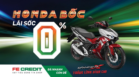 Mua xe Honda trả góp lãi xuất sốc chỉ từ 0% với FE Credit