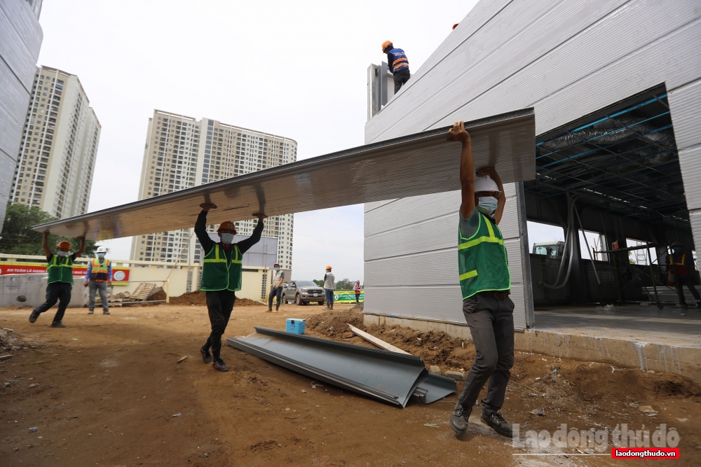 Bệnh viện dã chiến Yên Sở (Hoàng Mai) bước vào giai đoạn hoàn thiện