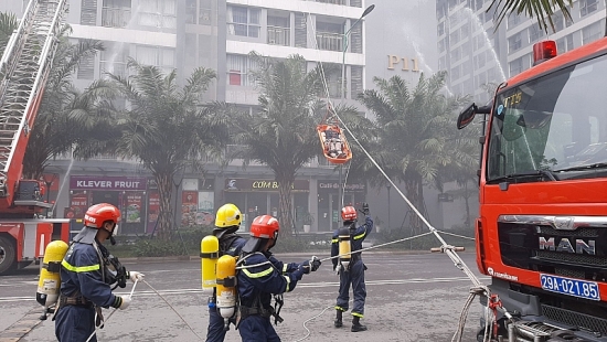 Diễn tập phòng cháy chữa cháy, cứu nạn cứu hộ tại khu chung cư, nhà cao tầng