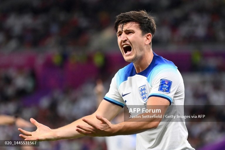 Dù không có nhiều cơ hội ra sân tại Manchester United, nhưng Harry Maguire đang thi đấu ấn tượng tại World Cup 2022. Có thể nói, Maguire là một trong những trung vệ hay nhất của giải đấu cho đến nay và góp công lớn giúp tuyển Anh vượt qua vòng bảng.  Ảnh: AFP