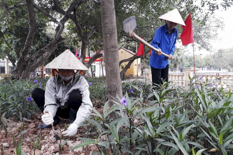 Phát triển mô hình đường hoa “sạch làng, đẹp xóm”