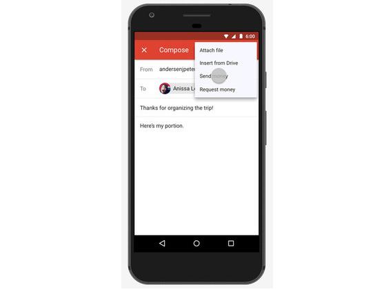 Gmail cập nhật tính năng cho phép năng gửi và nhận tiền