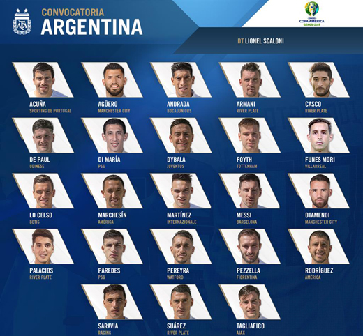 argentina chot doi hinh du copa america co hoi cua cac tan binh