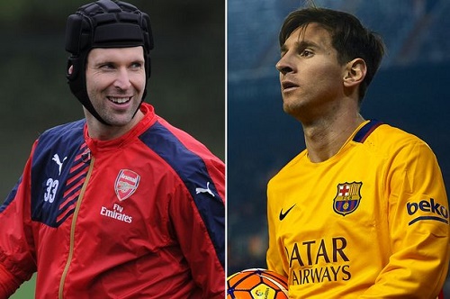 Petr Cech, Messi, Petr Cech thách thức Messi, Arsenal, barca, champions league