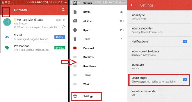 cach battat smart reply trong gmail tren ios va android