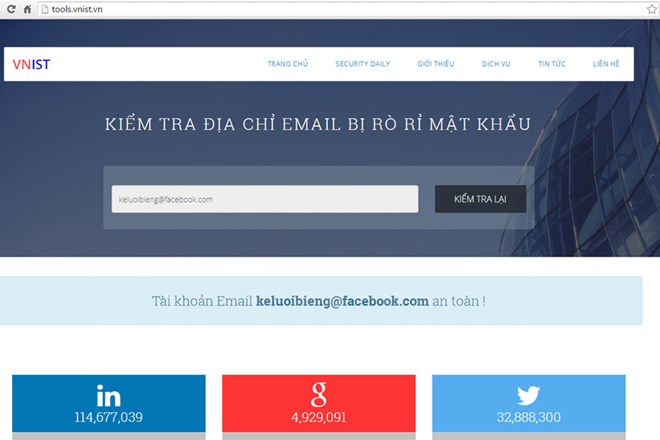 Kiểm tra mật khẩu Google, Facebook có bị lộ hay không