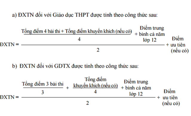 cach tinh diem xet tot nghiep thpt quoc gia 2018