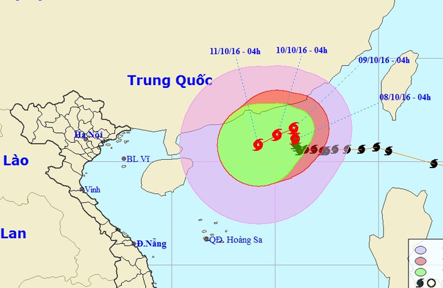 Bão số 6 đang "đánh võng" trên Biển Đông, tiếp tục mạnh thêm