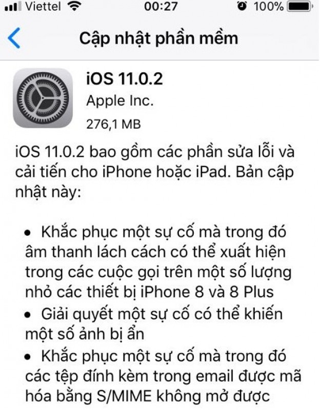 cap nhat ngay ios 1102 de khac phuc loi am thanh khi nghe goi tren iphone