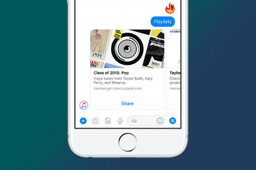 facebook messenger da duoc tich hop apple music