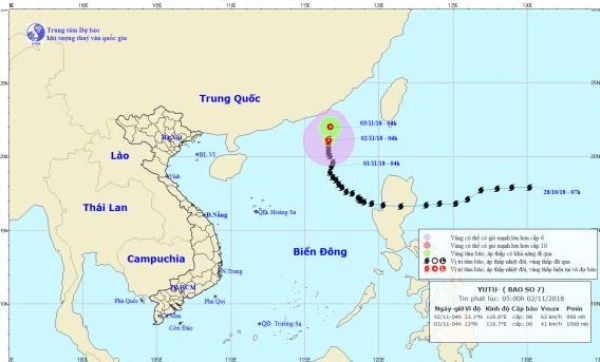 Bão số 7 tan dần và suy yếu thành áp thấp nhiệt đới