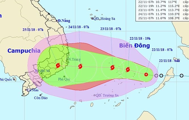 Áp thấp nhiệt đới đã mạnh lên thành bão số 9, đe dọa Nam Trung Bộ