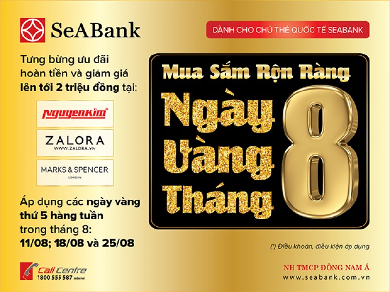 SeABank triển khai ngày Vàng nhiều ưu đãi