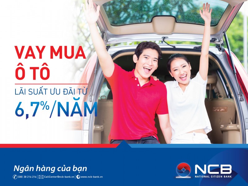 Mua ô tô lãi suất 6,7%/năm cùng NCB