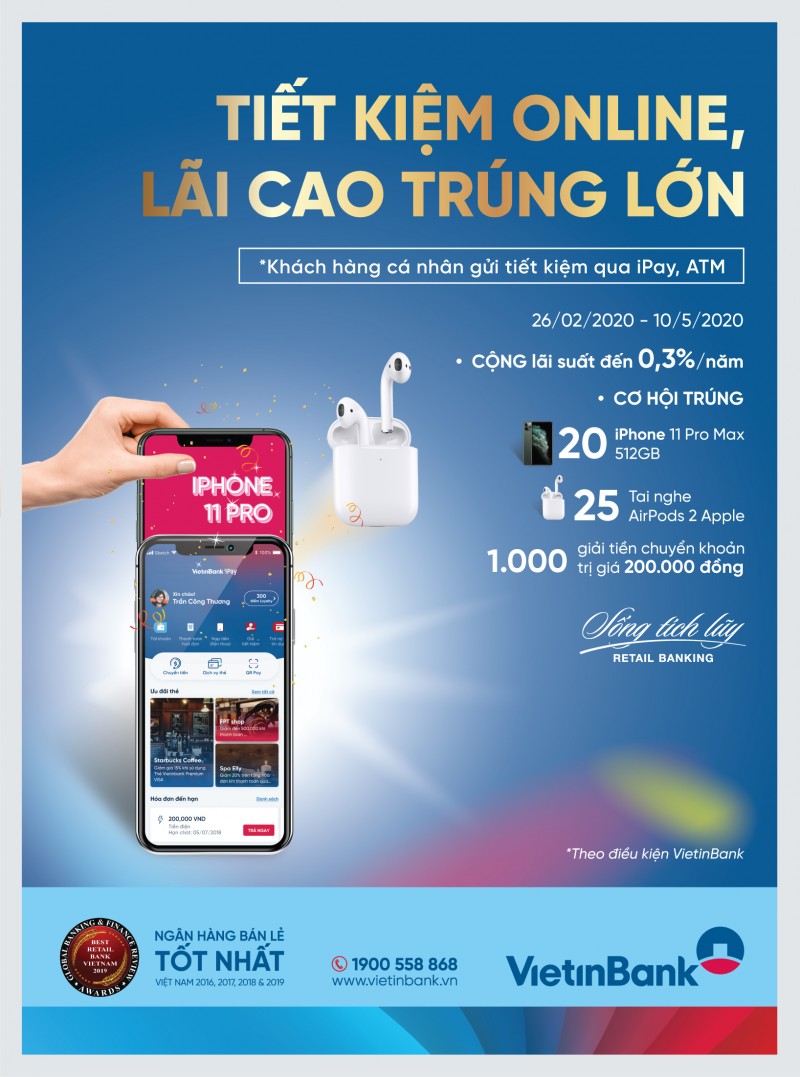 Gửi tiết kiệm online trúng iPhone 11 Pro Max