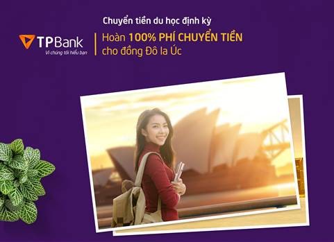 tpbank hoan 100 phi chuyen tien du hoc uc