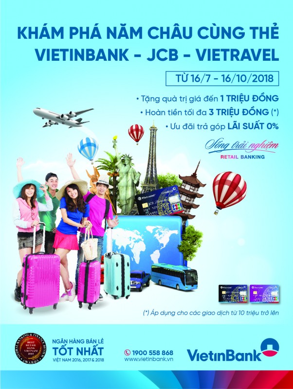 Khám phá năm châu cùng thẻ VietinBank - JCB - Vietravel