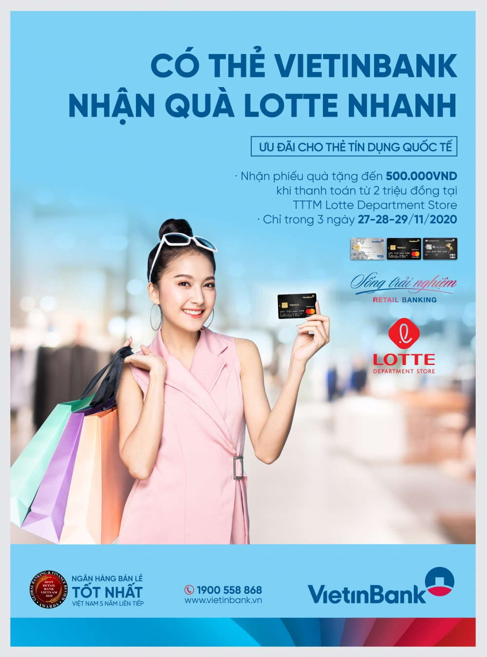 Nhận phiếu quà tặng đến 500.000đ khi mua sắm tại Lotte Department store